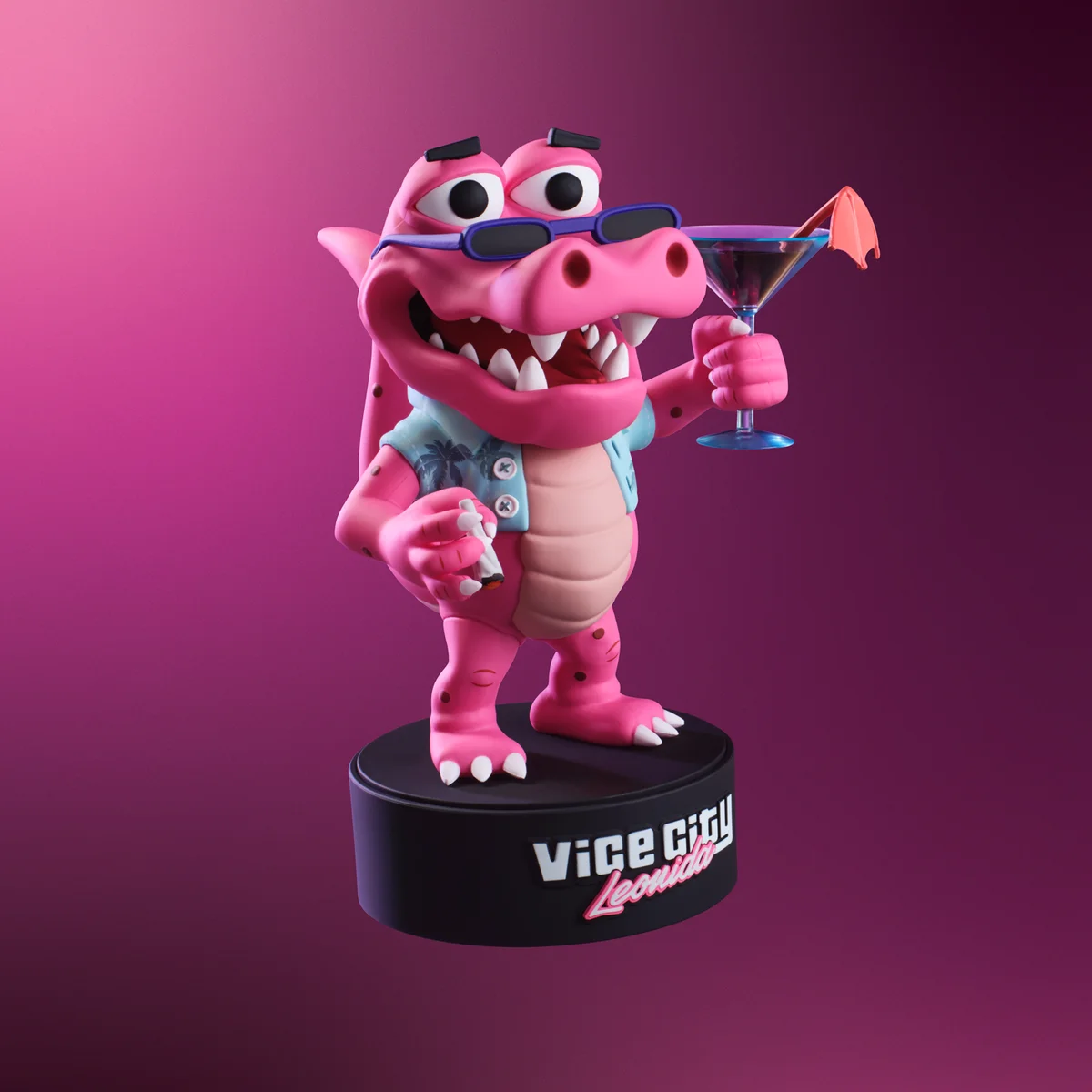 Macca the Gator figure, official Rockstar Store product photograph